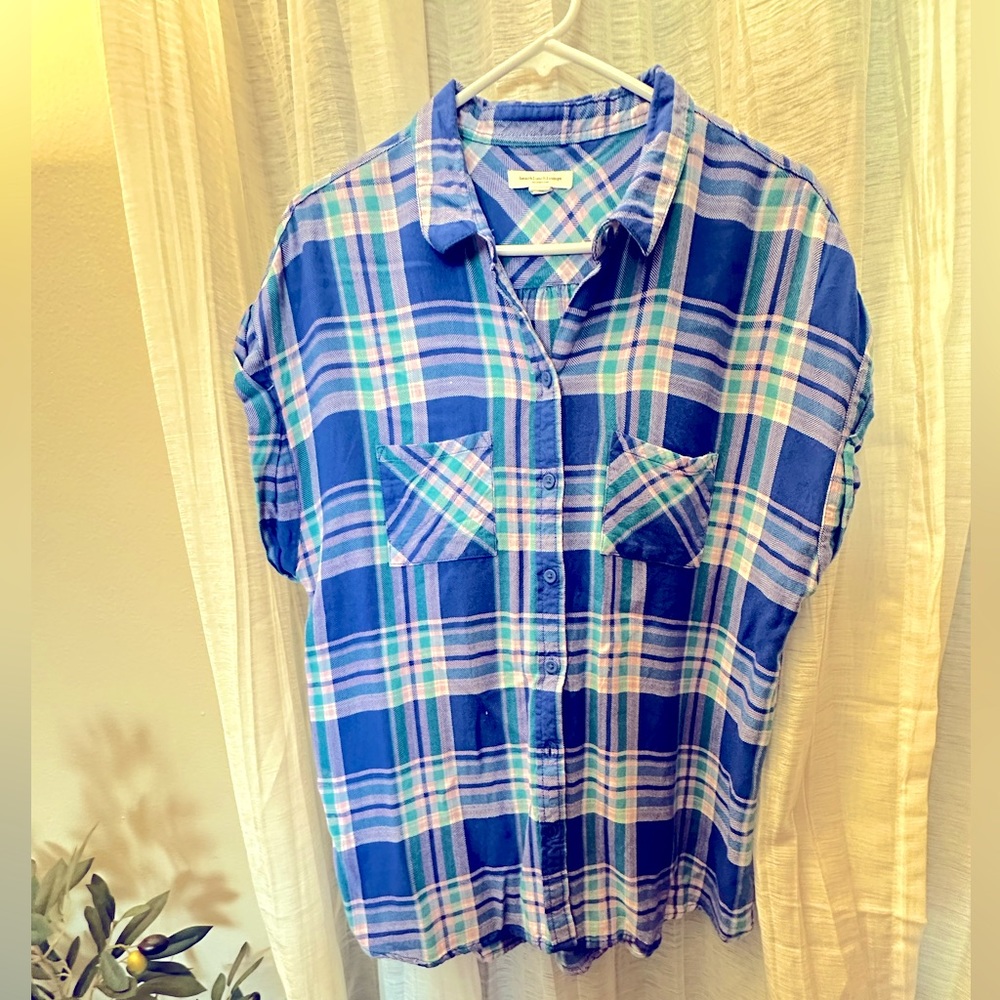 Blue Flannel Short Sleeve Shirt